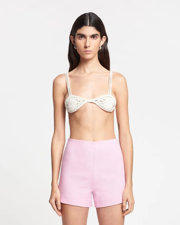 Ellison Crochet Bra Off White Women Nanushka Knitwear