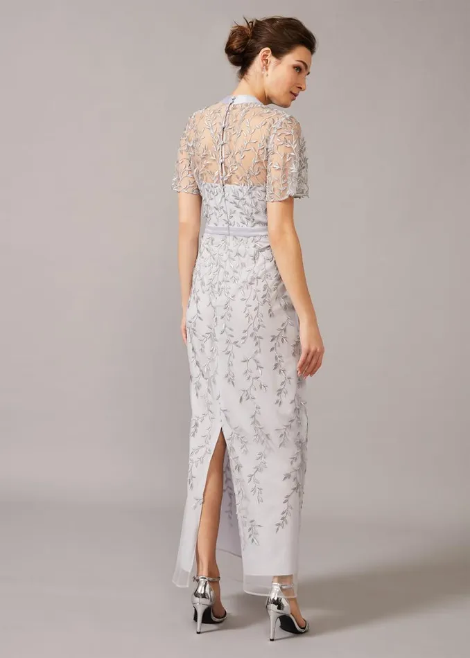 Elsbeth Trailing Leaf Dress Mineral Women Phase Eight Dresses