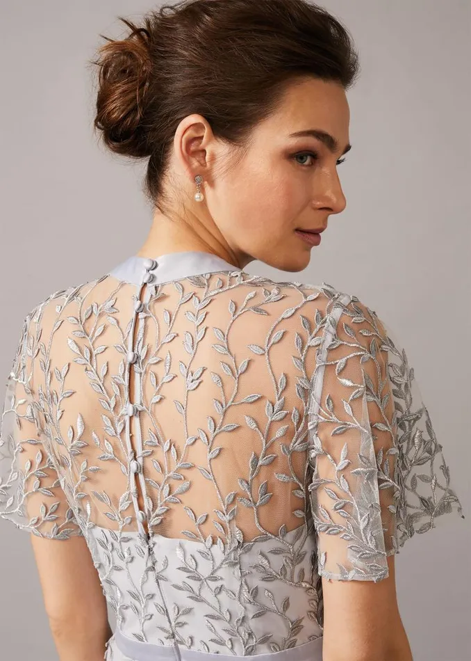 Elsbeth Trailing Leaf Dress Mineral Women Phase Eight Dresses