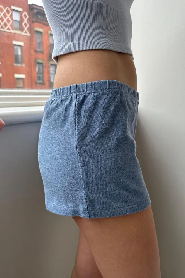 Emery Cotton Sweatshorts Blue Heather Women Brandy Melville Intimates