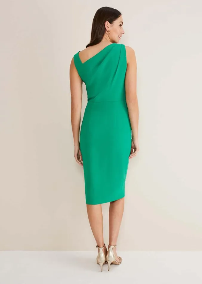 Emmie Asymmetric Hem Dress Bright Green Women Phase Eight Dresses