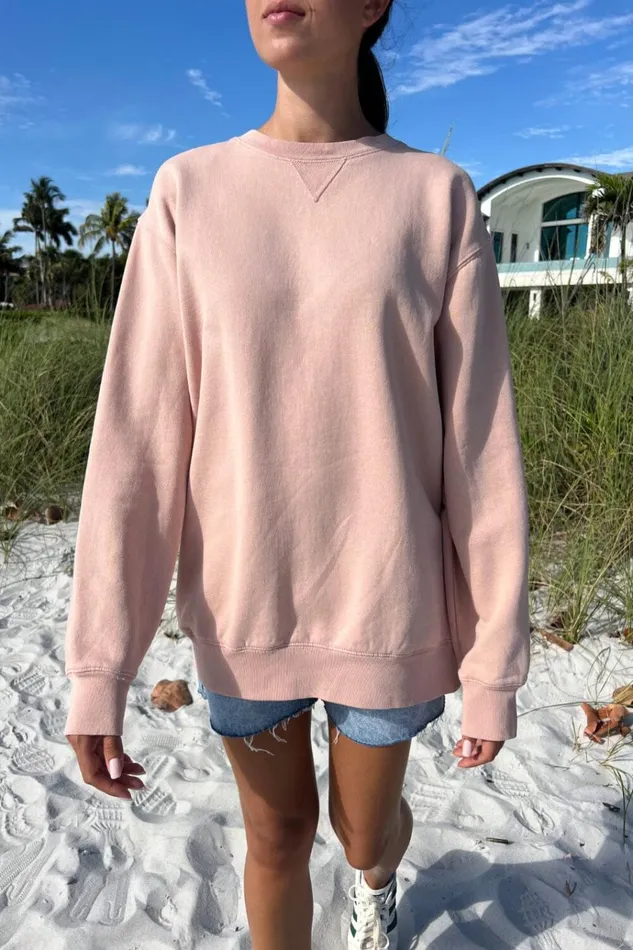 Erica Sweatshirt Coral Women Brandy Melville Sweatpants and Sweatshirts