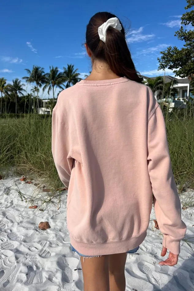 Erica Sweatshirt Coral Women Brandy Melville Sweatpants and Sweatshirts