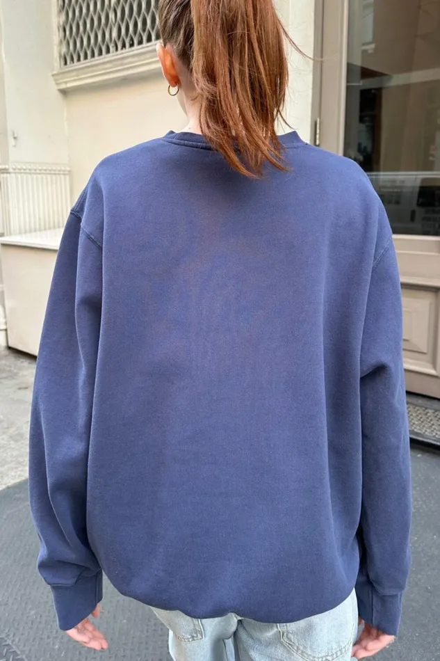 Erica Usa Flag Sweatshirt Navy Blue Women Brandy Melville Sweatpants and Sweatshirts