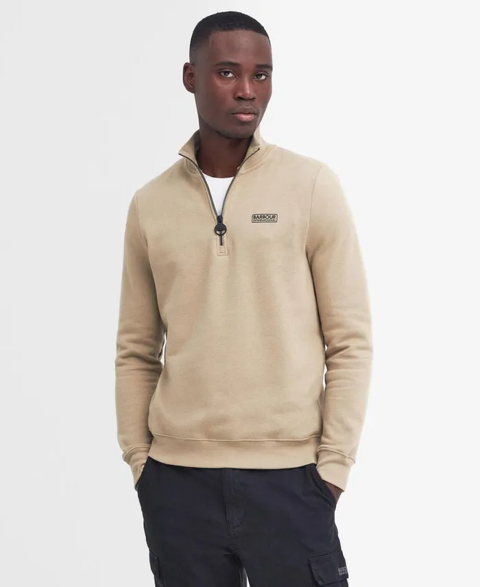 Essential HalfZip Sweatshirt Asphalight Marl Men Barbour Hoodies and Sweatshirts