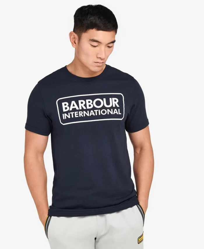 Essential Large Logo TShirt Classic Black Men Barbour TShirts