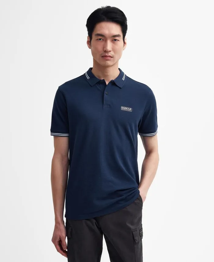 Essential Polo Shirt Blackyellow Men Barbour Polo Shirts