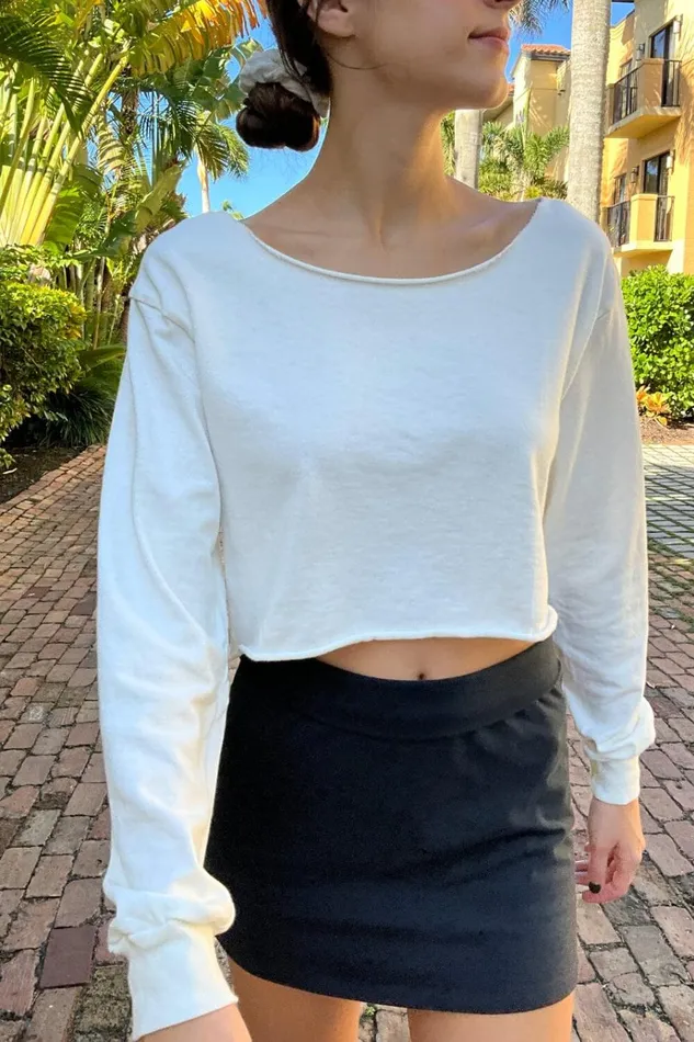 Estelle Cotton Top White Women Brandy Melville Tops