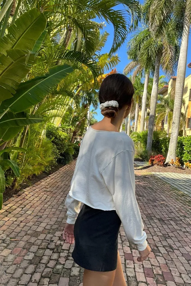Estelle Cotton Top White Women Brandy Melville Tops
