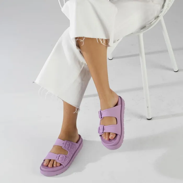 Eve Sol Lavender Buffalo Sandals and Slides Eve Sol Lavender Buffalo Sandals and Slides