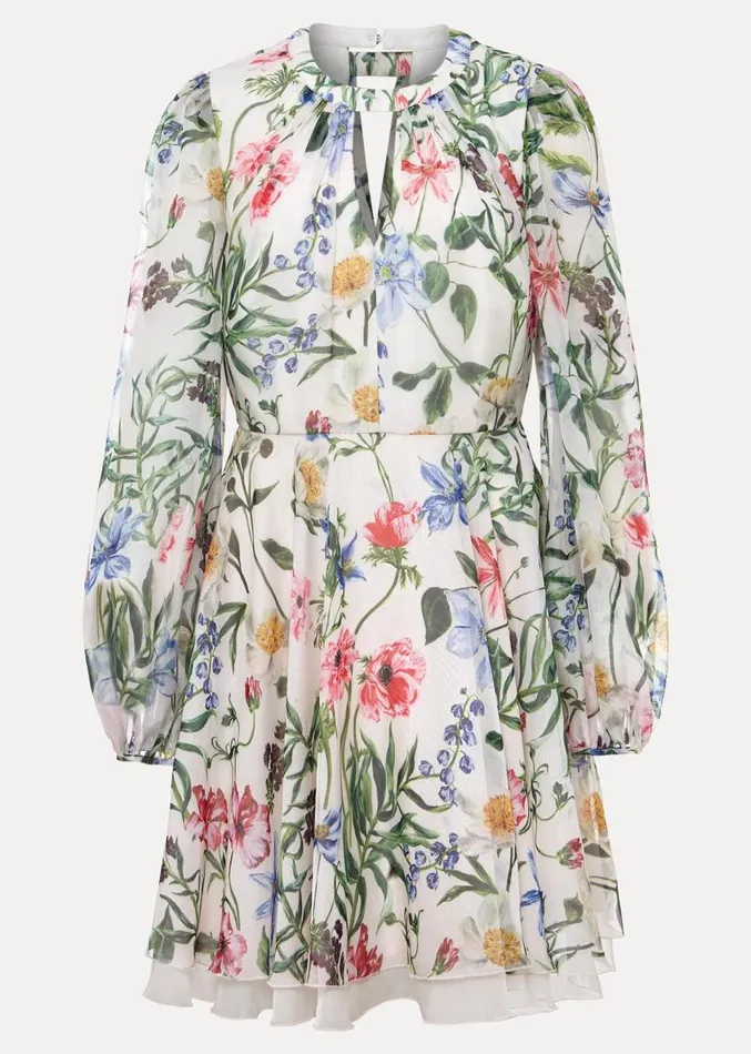 Everleigh Chiffon Floral Mini Dress Ivorymulti Women Phase Eight Dresses