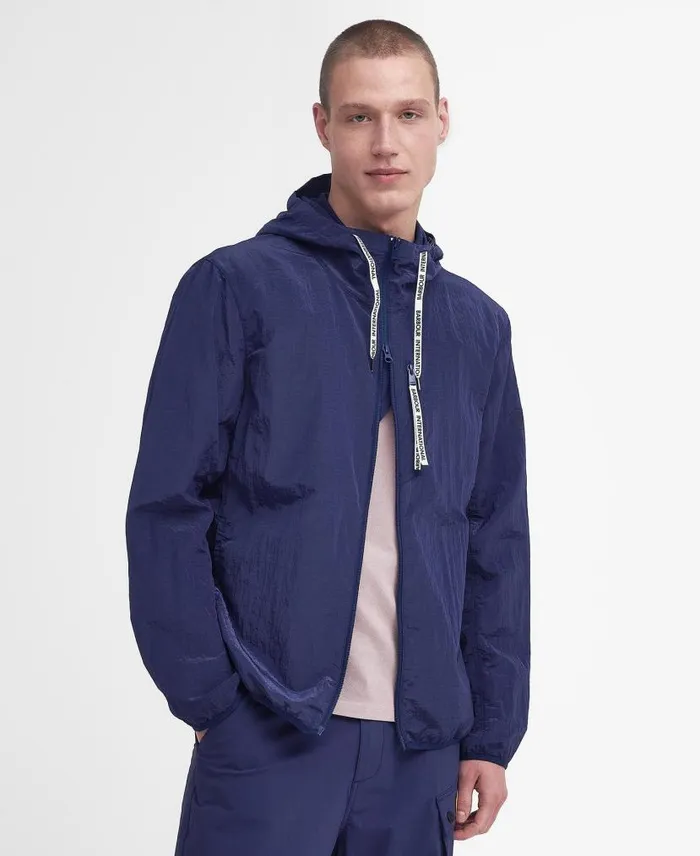 Exchange Hooded Jacket Pigment Navy Men Barbour Hoodies and Sweatshirts