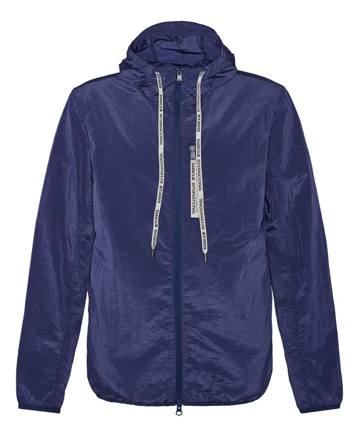 Exchange Hooded Jacket Pigment Navy Men Barbour Hoodies and Sweatshirts