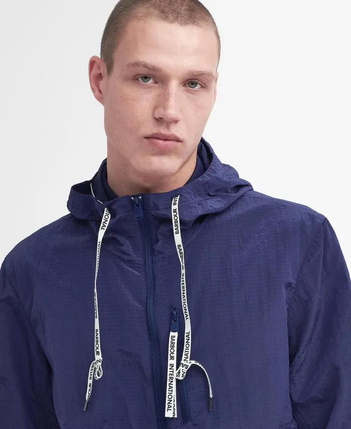 Exchange Hooded Jacket Pigment Navy Men Barbour Hoodies and Sweatshirts