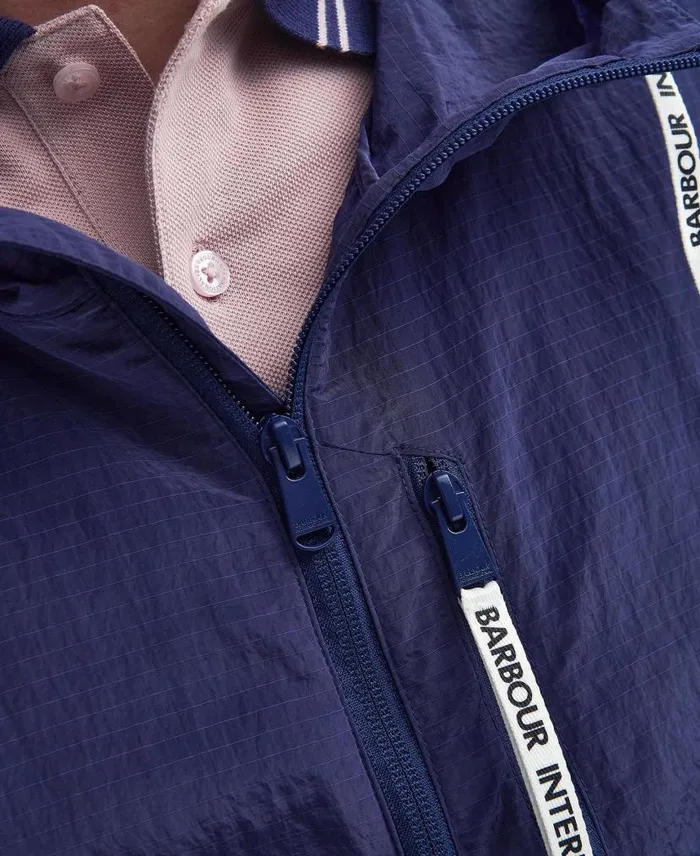 Exchange Hooded Jacket Pigment Navy Men Barbour Hoodies and Sweatshirts