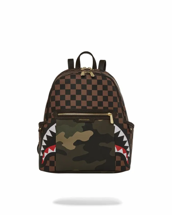 EXTERIOR GOLD ZIP POCKET SHARKS IN PARIS SAVAGE BACKPACK Bags SPRAYGROUND