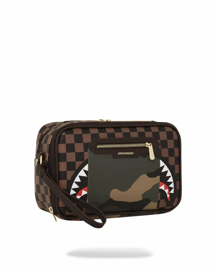 EXTERIOR GOLD ZIP POCKET SHARKS IN PARIS TOILETRY BRICKSIDE BAG Bags SPRAYGROUND