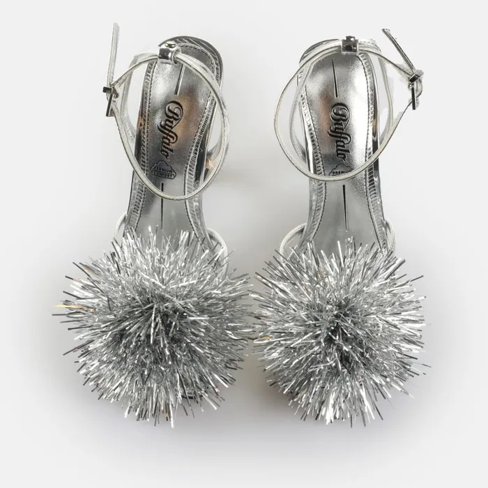 Fairy Fluff 8211 Vegan Patent 8211 Silver Silver Buffalo Heels