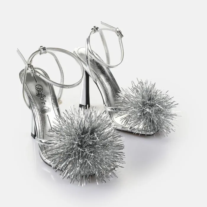 Fairy Fluff 8211 Vegan Patent 8211 Silver Silver Buffalo Heels