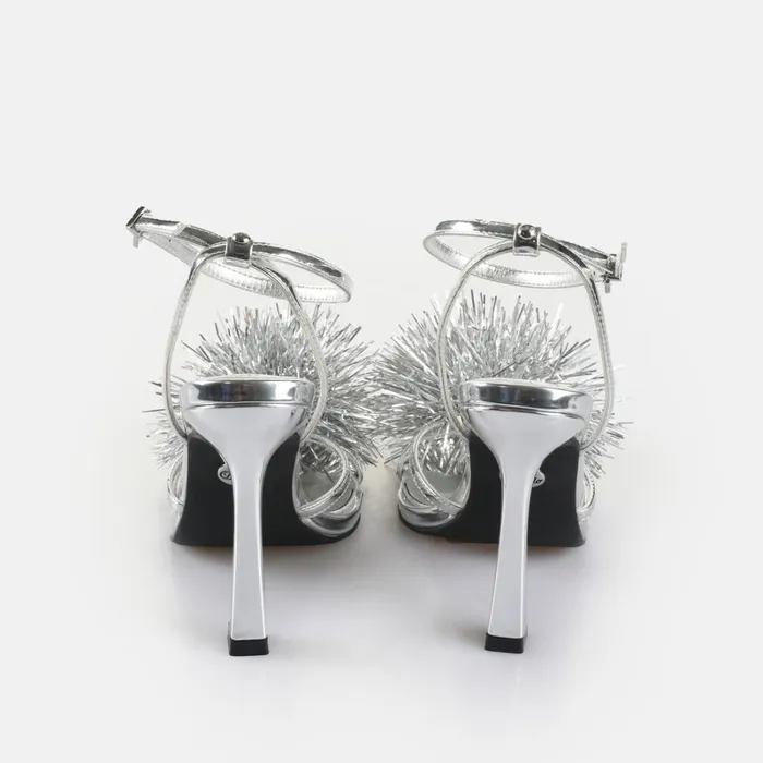 Fairy Fluff 8211 Vegan Patent 8211 Silver Silver Buffalo Heels