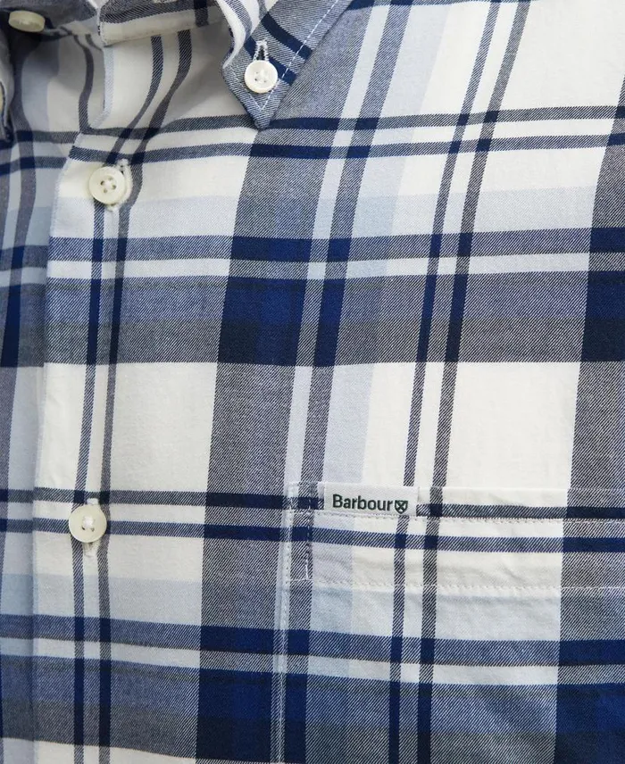 Falstone Tailored LongSleeved Checked Shirt Stone Men Barbour Shirts