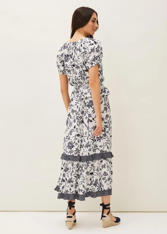 Ferne Floral CoOrd Midi Skirt Navyivory Women Phase Eight Skirts