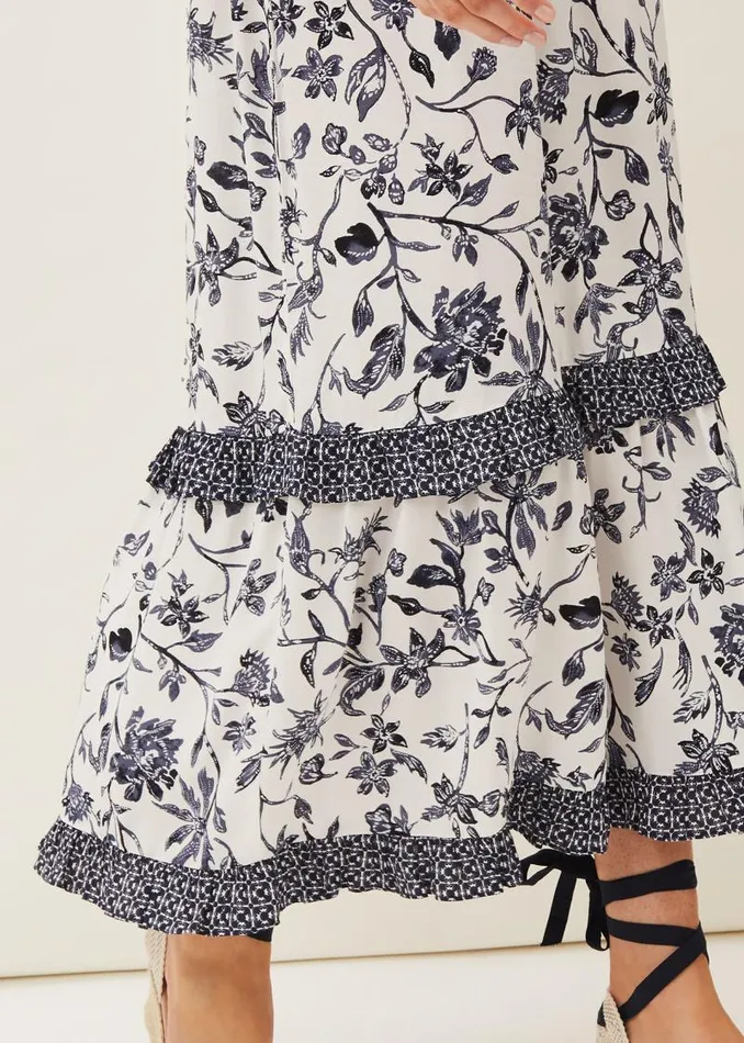 Ferne Floral CoOrd Midi Skirt Navyivory Women Phase Eight Skirts