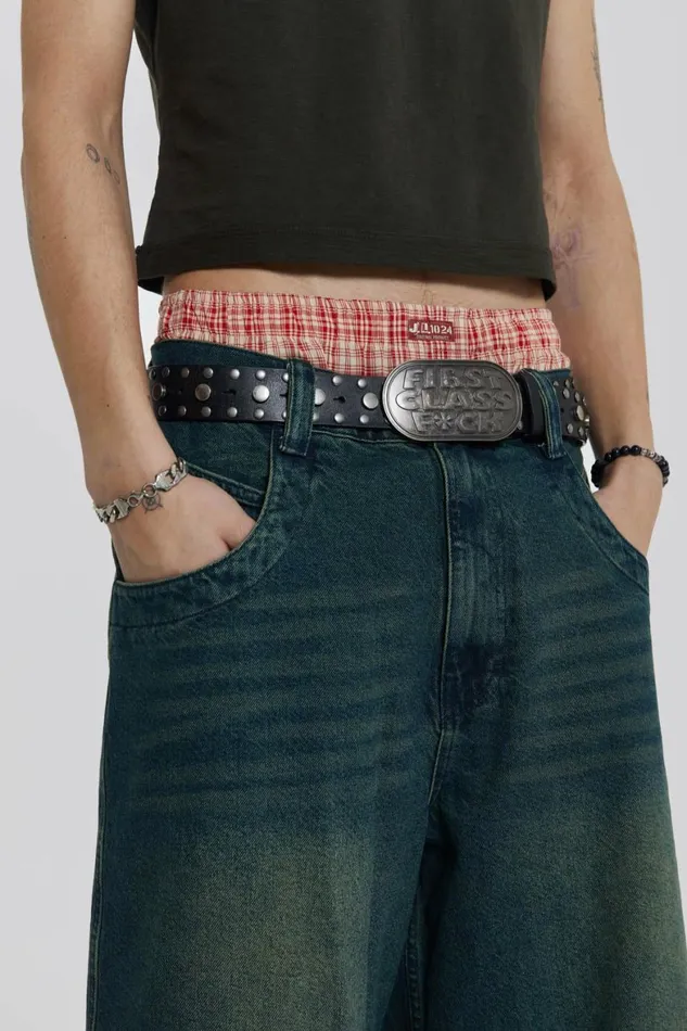 First Class Black Leather Belt Men Jaded London