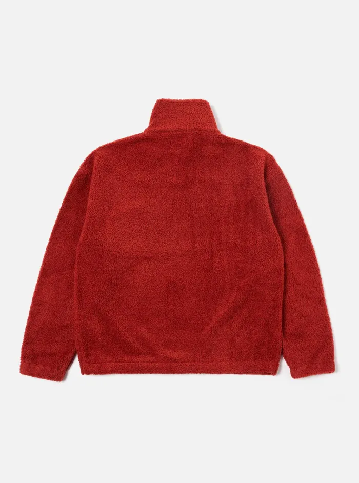 Fleece Men Universal Works Universal Works Ramsay Quarter Zip In Orange Mountain Fleece