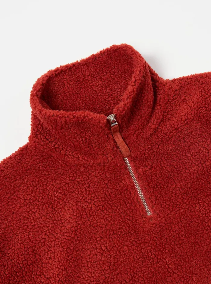 Fleece Men Universal Works Universal Works Ramsay Quarter Zip In Orange Mountain Fleece