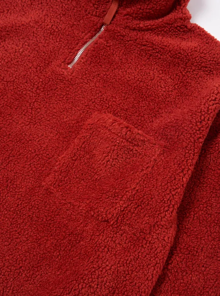 Fleece Men Universal Works Universal Works Ramsay Quarter Zip In Orange Mountain Fleece
