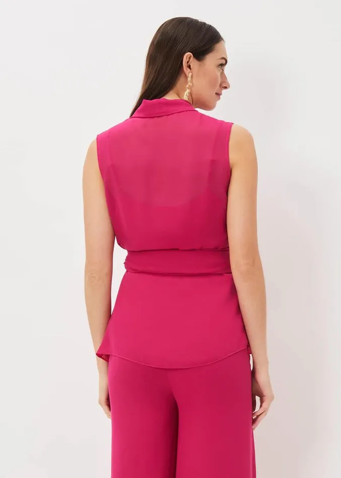 Florentine Sleeveless Wrap Top Magenta Pink Women Phase Eight Tops and TShirts Florentine Sleeveless Wrap Top Magenta Pink Women Phase Eight Tops and TShirts