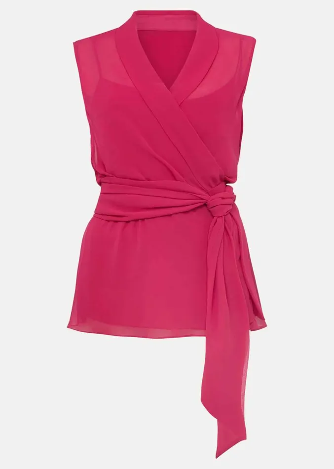 Florentine Sleeveless Wrap Top Magenta Pink Women Phase Eight Tops and TShirts Florentine Sleeveless Wrap Top Magenta Pink Women Phase Eight Tops and TShirts