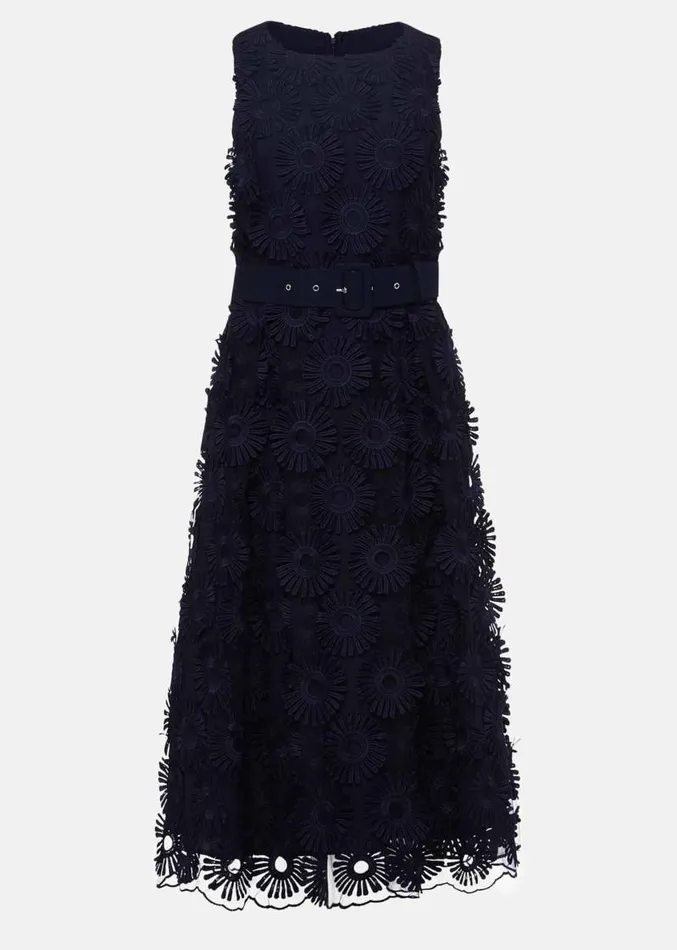 Flossy Lace Midi Dress Navy Women Phase Eight Dresses