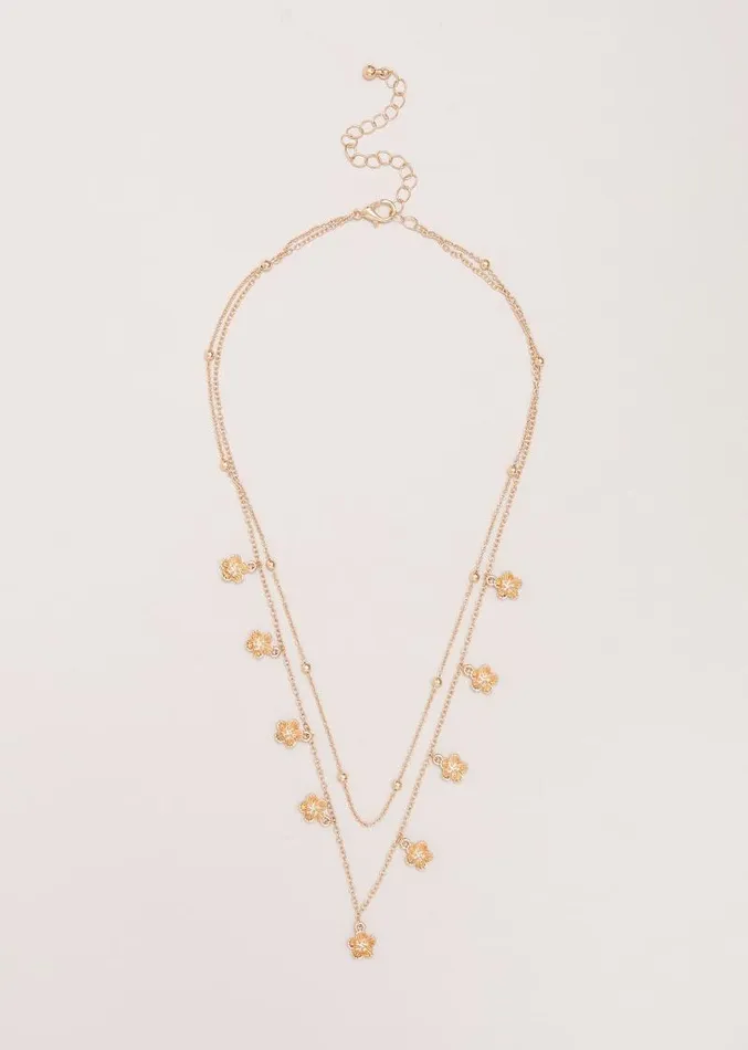 Flower Chain Necklace Gold Women Phase Eight Jewellery