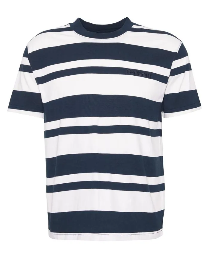 Friars Oversized Striped TShirt Mid Olive Men Barbour TShirts