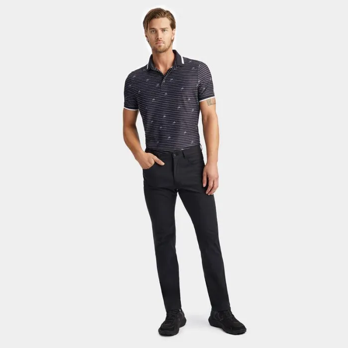 GFORE GFORE SCRIPT STRIPE TECH PIQU BANDED SLEEVE POLO Onyx Men Polos and Shirts