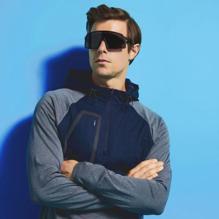 GFORE HOODED TECH INTERLOCK QUARTER ZIP PULLOVER Charcoal Heather Grey Men Outerwear