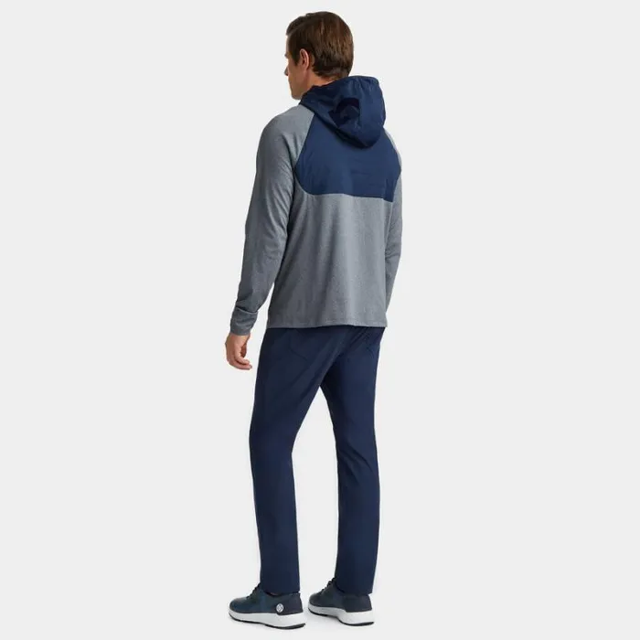 GFORE HOODED TECH INTERLOCK QUARTER ZIP PULLOVER Charcoal Heather Grey Men Outerwear