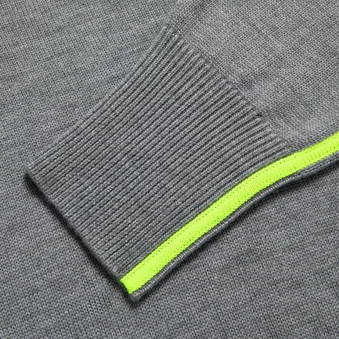 GFORE MERINO WOOL CONTRAST STRIPE TURTLENECK SWEATER Heather Grey Women Sweaters
