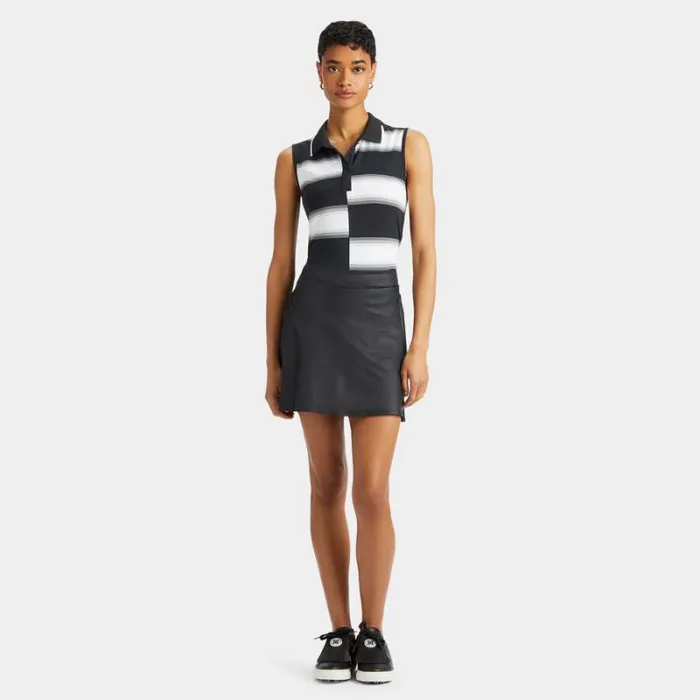 GFORE OFFSET GRADIENT STRIPE NYLON SLEEVELESS POLO Onyx Women Polos