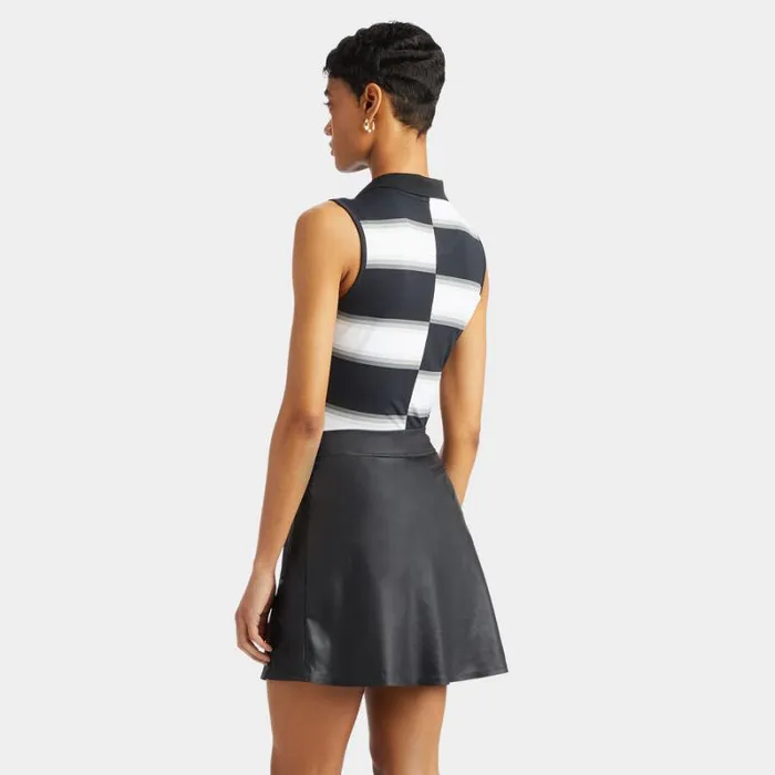 GFORE OFFSET GRADIENT STRIPE NYLON SLEEVELESS POLO Onyx Women Polos