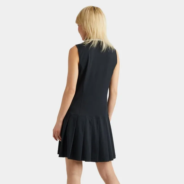GFORE PIQU SLEEVELESS PLEATED POLO DRESS Onyx Women Polos