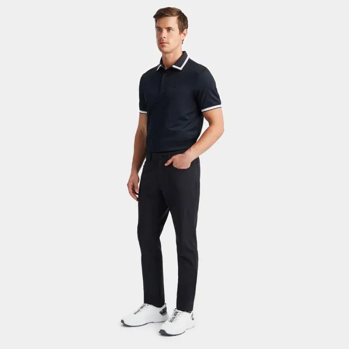 GFORE TUX TECH JERSEY BANDED SLEEVE POLO Onyx Men Polos and Shirts
