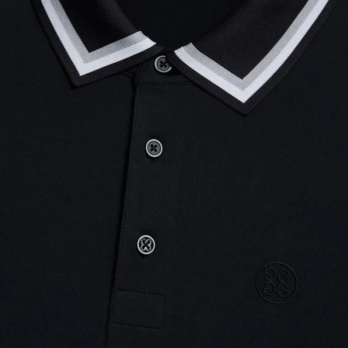 GFORE TUX TECH JERSEY BANDED SLEEVE POLO Onyx Men Polos and Shirts