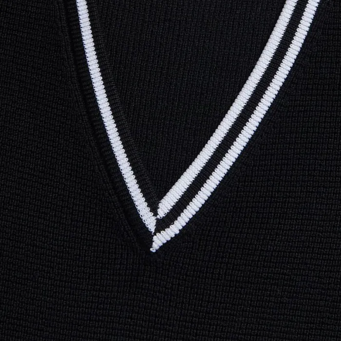 GFORE V NECK WAFFLE KNIT MERINO WOOL SWEATER Onyx Men Sweaters