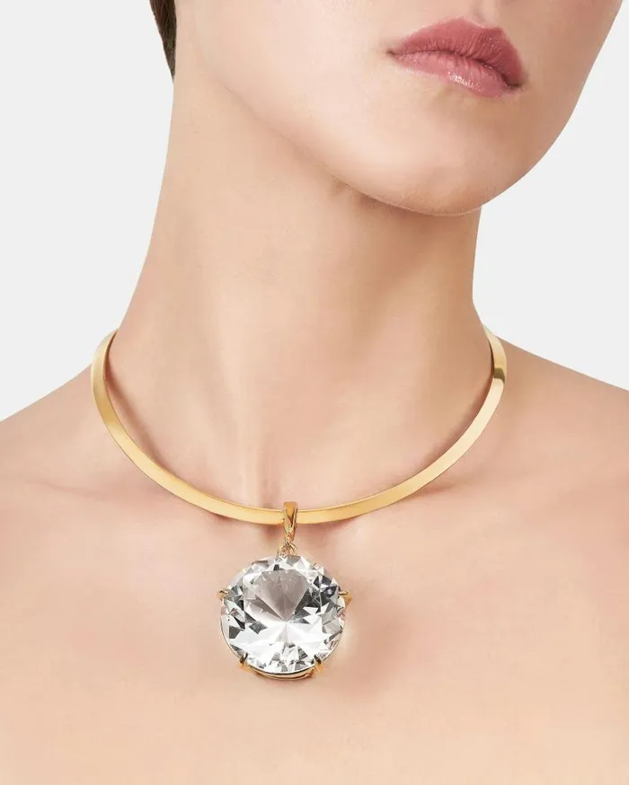 Galactic Crystal Necklace Gold Women Aquazzura Jewelry Galactic Crystal Necklace Gold Women Aquazzura Jewelry