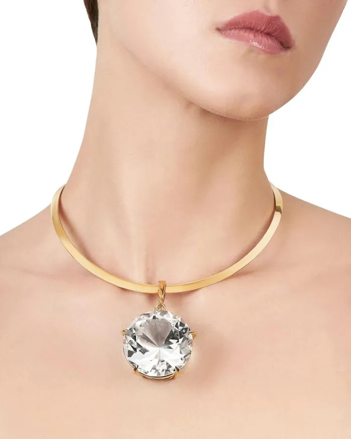 Galactic Crystal Necklace Gold Women Aquazzura Jewelry Galactic Crystal Necklace Gold Women Aquazzura Jewelry