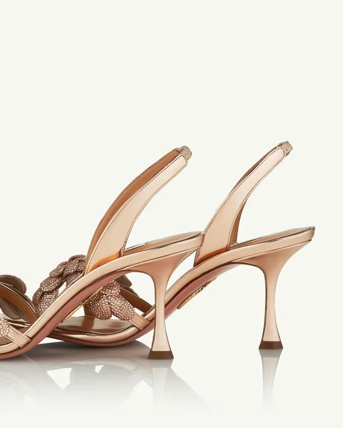 Galactic Flower Sandal 75 Gold Women Aquazzura Sandals Galactic Flower Sandal 75 Gold Women Aquazzura Sandals