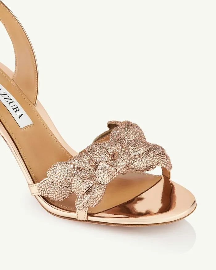 Galactic Flower Sandal 75 Gold Women Aquazzura Sandals Galactic Flower Sandal 75 Gold Women Aquazzura Sandals